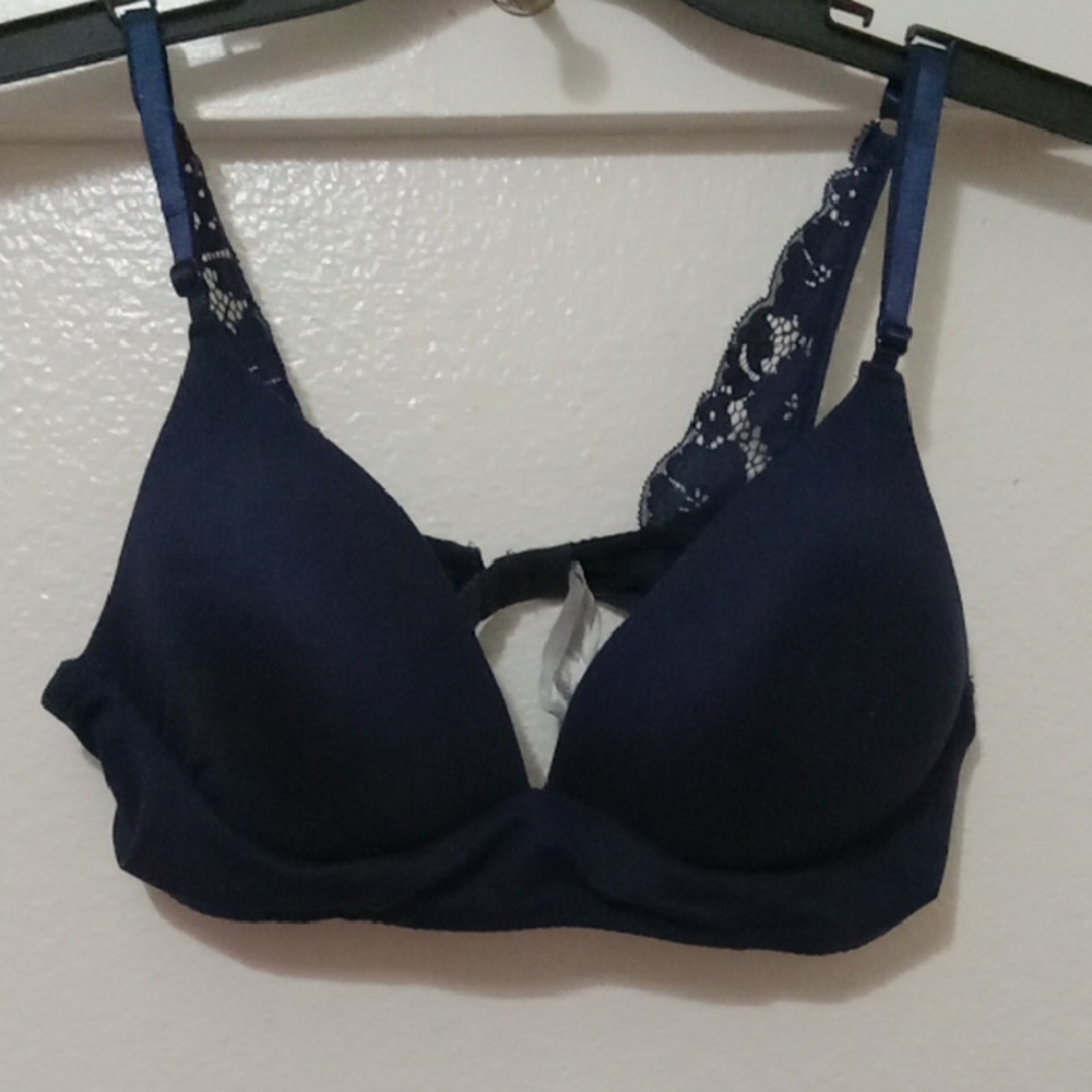 Laura Ashley Blue Structured Bra with Molded Cups